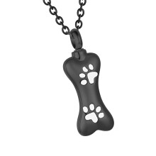 Pet Keepsake Pendant,Memorial Cremation Necklace for Dog Ashes Pet Cremation Jewelry Ashes Necklaces, Creative Pet Cremation Jewelry for Pet Black