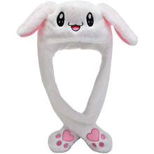 (As show, One size) Bunny Hat Ear Moving Jumping Hat Plush Rabbit Hat Cute Cap with Paws compatible with Women Girls-12