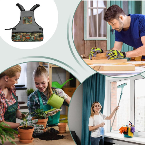 Heavy Duty Gardening Apron with Multiple Deep Pockets, Waterproof and Adjustable for Yard Work 1