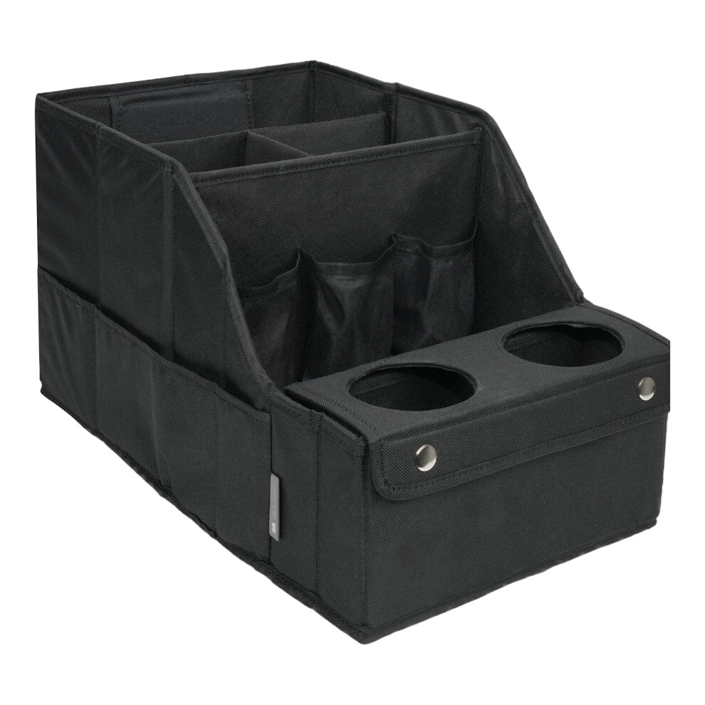 Car Backseat Organizer With Multipocket Storage, Dual Cup Holders And Mesh Pockets For Road Trips 9189345380730
