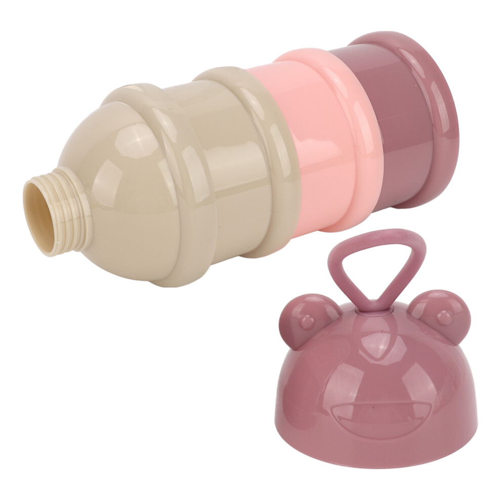 3 Layer Baby Milk Powder Dispenser Portable Snack Storage Container Light/Pink