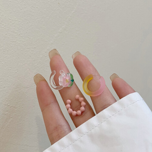 Cuff rosa para oreja 3 piezas sin perforación clip ajustable 2