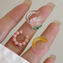 Orecchini a cerchietto senza foro rosa, set da 3 pezzi, regolabili, con clip-on, gioielli