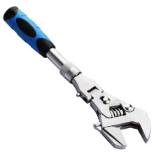 Adjustable Ratchet Wrench Reversible Jaw Pipe Wrench 1012 Inch Retractable Extension 5In1 Spanner 180 Degree Head