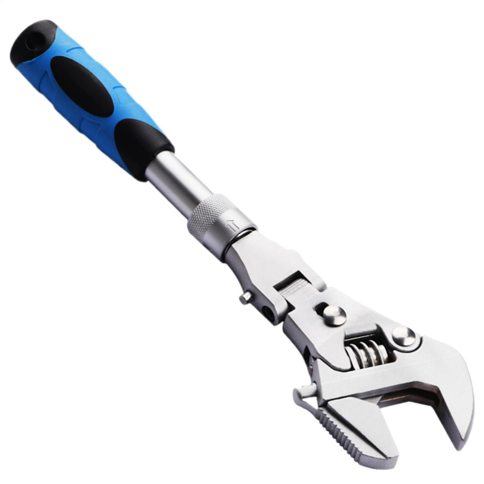 Adjustable Ratchet Wrench Reversible Jaw Pipe Wrench 1012 Inch Retractable Extension 5In1 Spanner 180 Degree Head 9382693977670