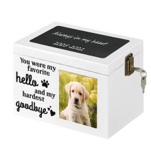Pet Urns for Dogs, Pet Funeral Box Dog Ash Keepsake with Photo Frame