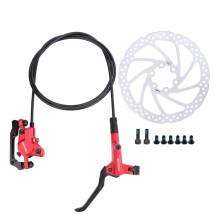 Mountain Bike Hydraulic Disc Brake Rear Set 2Piston Bilateral Hydraulic Brake Alu Alloy Levers  Calipers 160mm Rotors Red Left