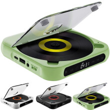 Portable CD Player Bluetooth 5.3 Rechargeable CD/CDR/CDRW/MP3 HiFi Sound Compact Lightweight Green for Home Car