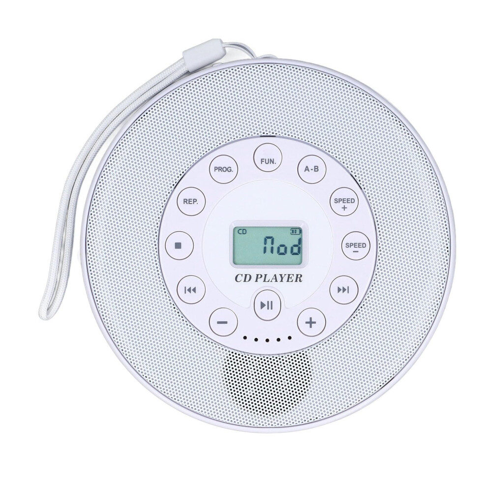 Portable Cd Player With Antiskip Technology Builtin Speaker And Microphone Usb Recording For Home Or Car Use White 9189345381072