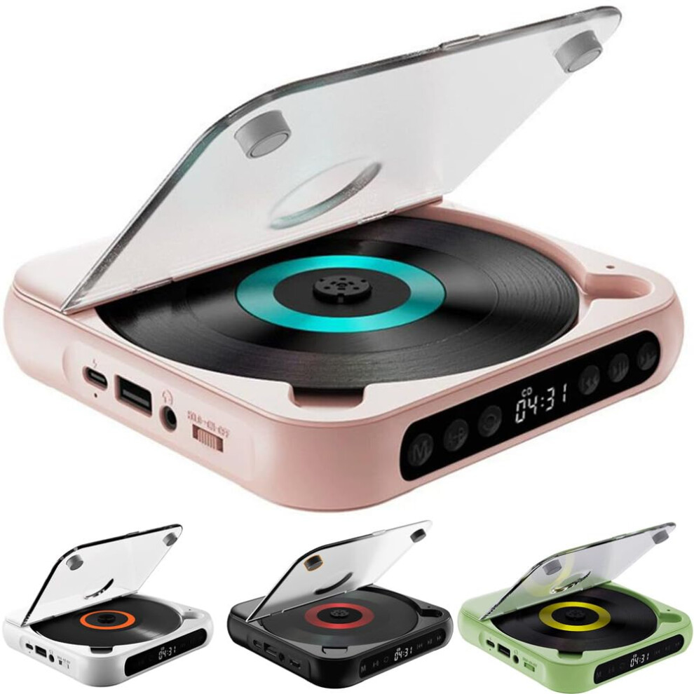 Portable Cd Player Bluetooth 5.3, Compact And Lightweight, For Home Car Travel, Hifi Sound, Cd Cdr Cdrw Mp3, Pink 9426802653601