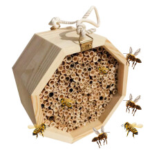 Pollinator House  Bee Nesting Box For Backyard  Eco Insect Home For Patio Garden