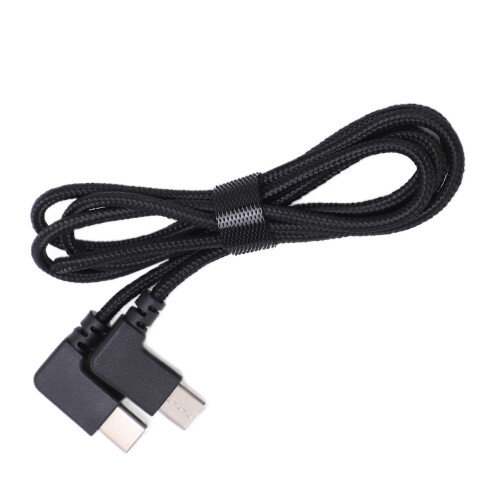 Cabo de controle remoto com design em ângulo reto e conector USB-C para drones DJI, transmissão rápida e estável. Conector angular tipo C. 1