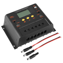 Rialaitheoir Muirir Gréine PWM Le Taispeántas LCD Rialaitheoir Gréine 30A MPPT Modúl Téitheoir Meandarach Bluetooth Rialaitheoir Painéil