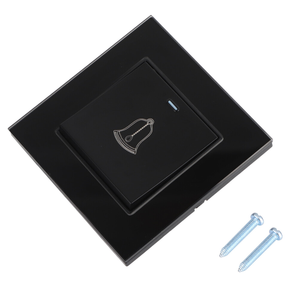 Elegant Resettable Doorbell Switch, Modern Square Panel With Tempered Glass For Seamless Home Integration (Ac 250V) 9301476189024