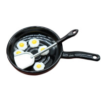 1:12 Miniature Frying Pan and Spatula Poached Eggs Set for Ktichen Orn