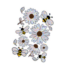 Flower Window Stickers Cute Glass Decals for Bathroom Door Living Room