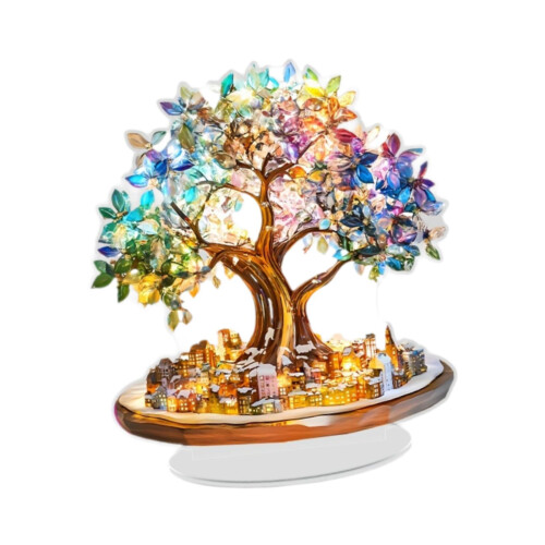 Colorful Tree Desktop Ornament 2D Flat for Living Room Office Valentin 1