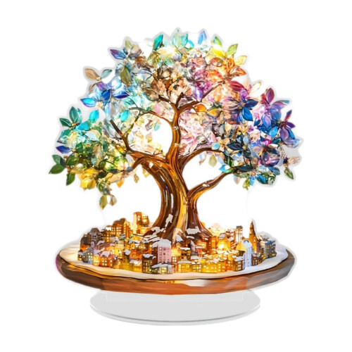Colorful Tree Desktop Ornament 2D Flat for Living Room Office Valentin 2