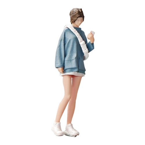 1/64 Scale Girl Model for Micro Landscape Miniature Scene Desktop Deco