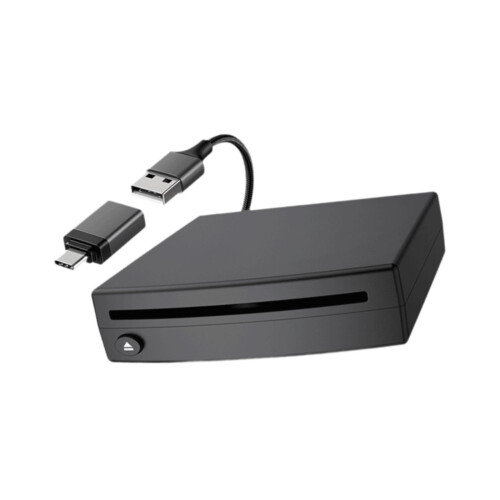 USB Vehicle DVD CD Player Compact Automotive Accessories Black Plug an