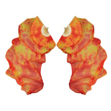 1 Pair Belly Dance Fan Veils Costume Accessories Hand Made Long Foldin