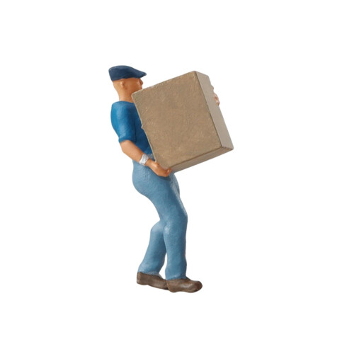 1:64 Porter with Box Model Tiny for Desktop Decoration Train Layout DI