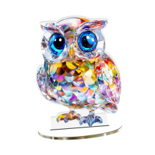 2D Colorful Owl Decor Crafts Tabletop Sign for Entrance Cabinet Desk B