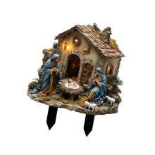 Jesus Birth Statue DIY Crafts Gifts Yard Sign for Courtyard Flowerpot