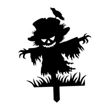 Scarecrow Stake Horror Iron Decorative Scary Silhouette for Home Party