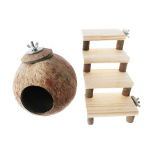 Coconut Hamster House Sleeping Cage Accessory Exercising Hamster Hut f