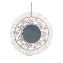 Boho Mirror Decor Round Gift Hanging Wall Mirror for Living Room Dorm