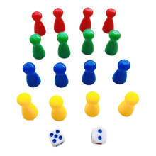 16x Flying Chess Pieces Portable Multicolor Board Game for Family Kids