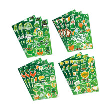 12 Sheets ST. Patrick's Day Stickers Gifts for Water Bottles Album Sur