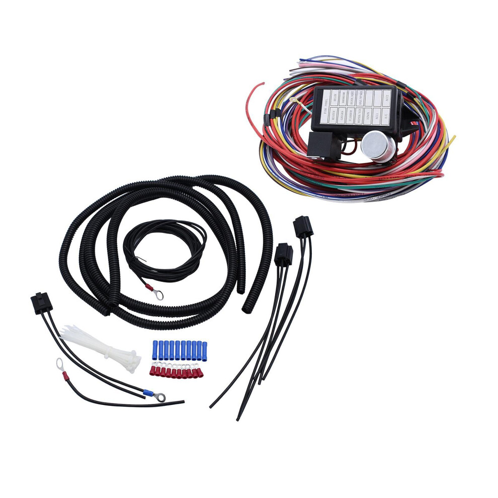 12 Circuit Fuses Wiring Harness Set Copper Core Wires Professional Uni 6901423318861