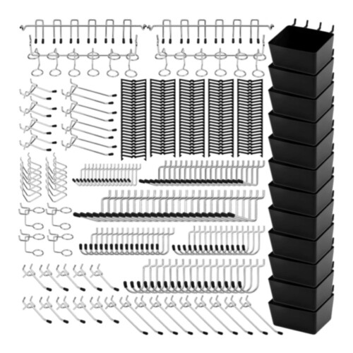 300 Pieces Pegboard Hooks Assortment Set Iron Pegboard Accessories Org 2