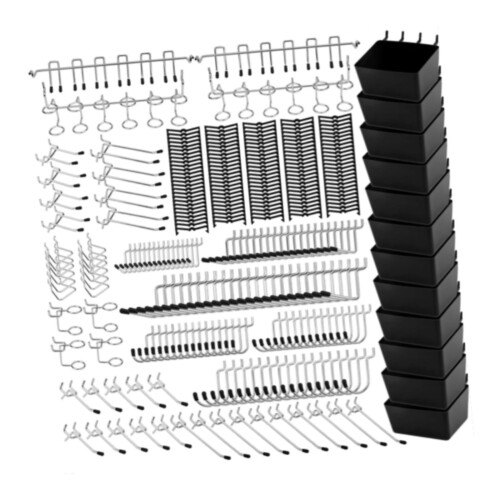 300 Pieces Pegboard Hooks Assortment Set Iron Pegboard Accessories Org 1
