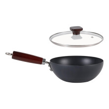 Cooking Wok with Lid Frying Pan Cookware Cast Iron Cookware Wok Pan wi