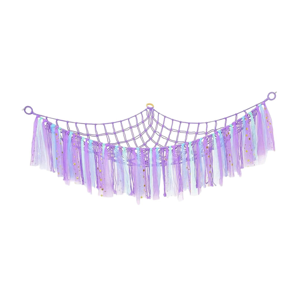 Plush Toy Storage Corner Hanging Netting Hammock for Nursery Bedroom D
