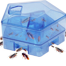 Eco-Friendly Cockroach Trap, Automatic Capture With Ultra-Thin Design, Safe Non-Toxic For Kitchen And Home Pest Control, Transparent Observation Lid,