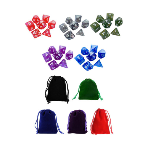35Pcs Polyhedral Dices Set with Storage Bag for Entertainment Toy Tabl