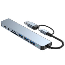 USB Type C Hub Adapter 8 Port Hub USB C Multiport Adapter for Type C T