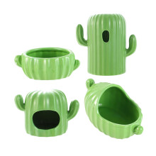 4Pcs Ceramic Hamster Hideout Hamster House for Chipmunk Chinchilla Squ