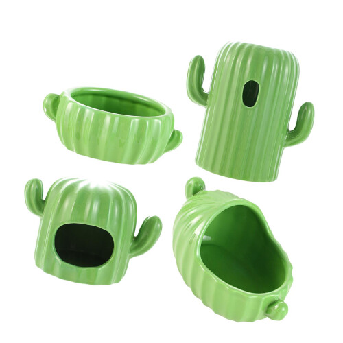 4Pcs Ceramic Hamster Hideout Hamster House for Chipmunk Chinchilla Squ 2