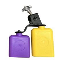 High and Low Tones Bicolor Cowbell with Mount for Concerts Family Gath