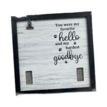 Pet Memorial Picture Frame Tabletop Decor with Collar Holder Dog Remem
