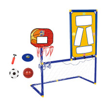 Football Goal Basketball Stand Disc Rack Compact 3 in 1 for Outdoor Ch