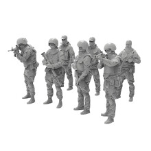7Pcs 1/35 Scale Miniature Figures Unpainted for Hobby Friends Tabletop