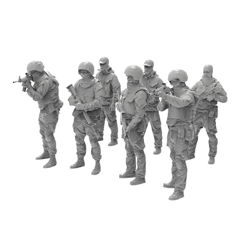 7Pcs 1/35 Scale Miniature Figures Unpainted for Hobby Friends Tabletop