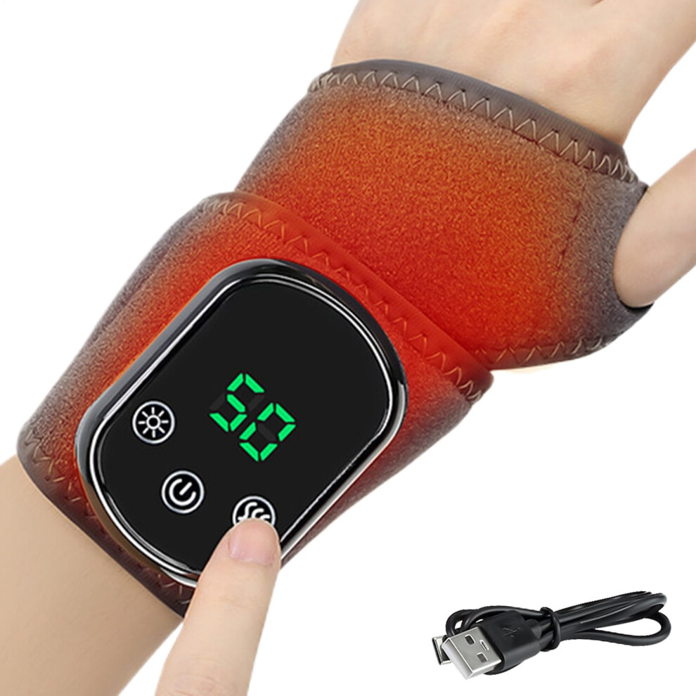 Wrist Heating Pad Cordless Massager With Heat, 3 Vibration Modes, Rechargeable Portable Design For Wrists Elbows Ankles