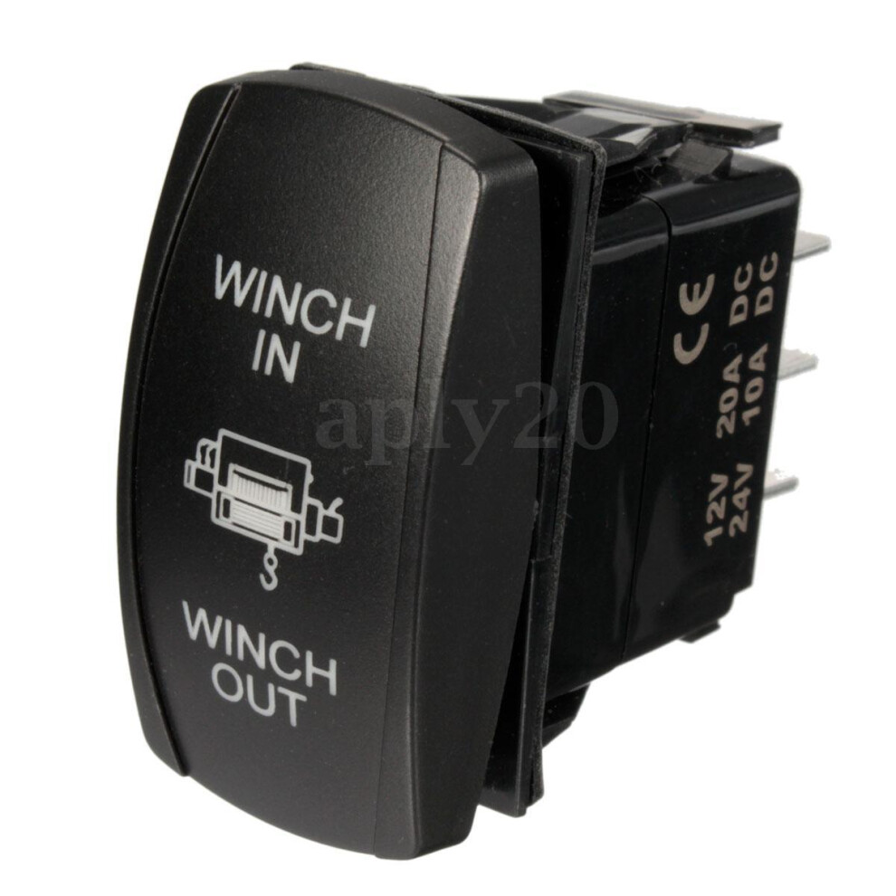 7Pin Momentary Rocker Switch Winch In/Out Led Blue/Light 6901423356528